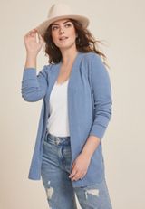 Wavy Ribbed Curve Hem Cardigan, C1149, small