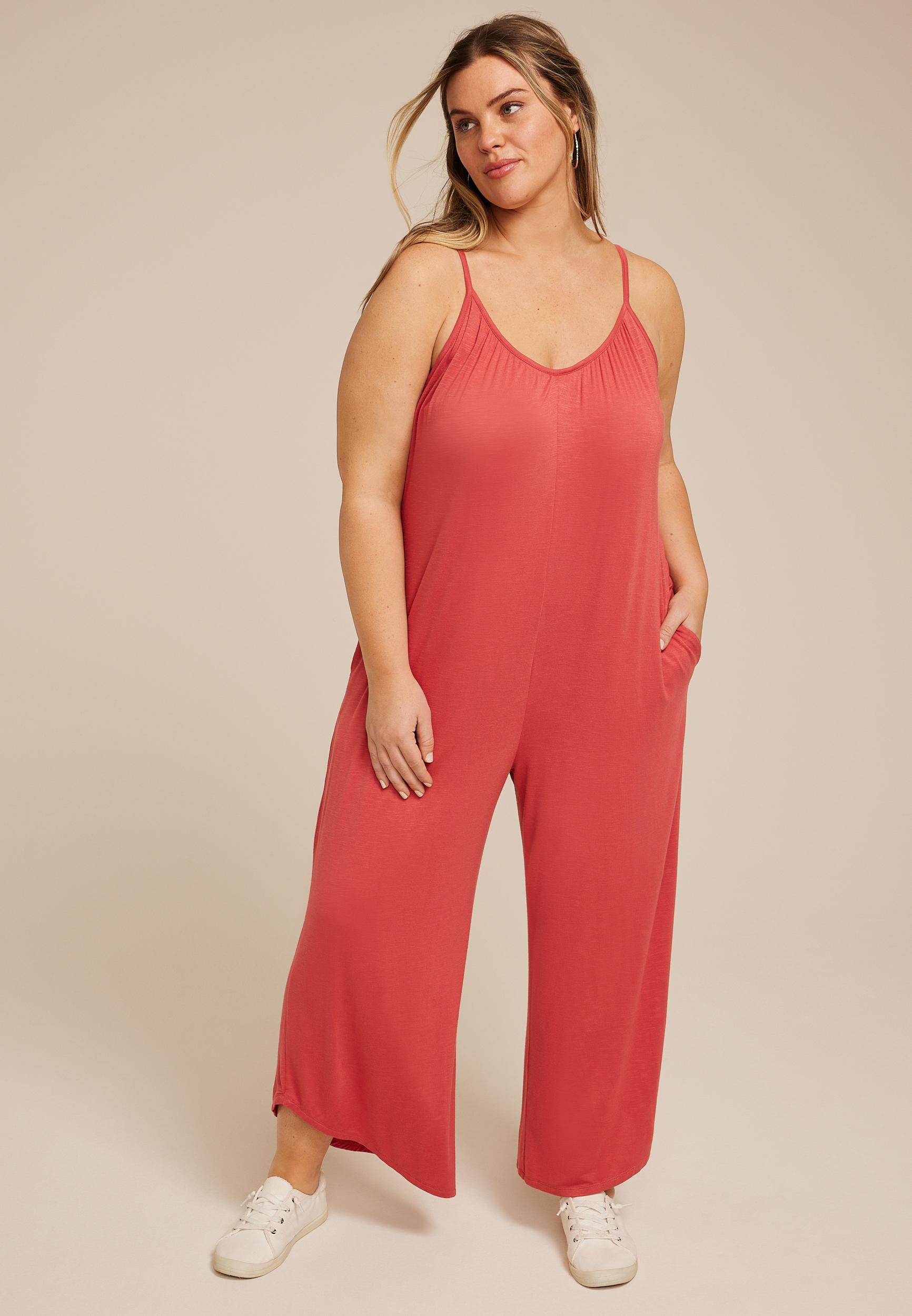 Plus Size 24/7 Bare Waistless Knit Jumpsuit, C9200, large