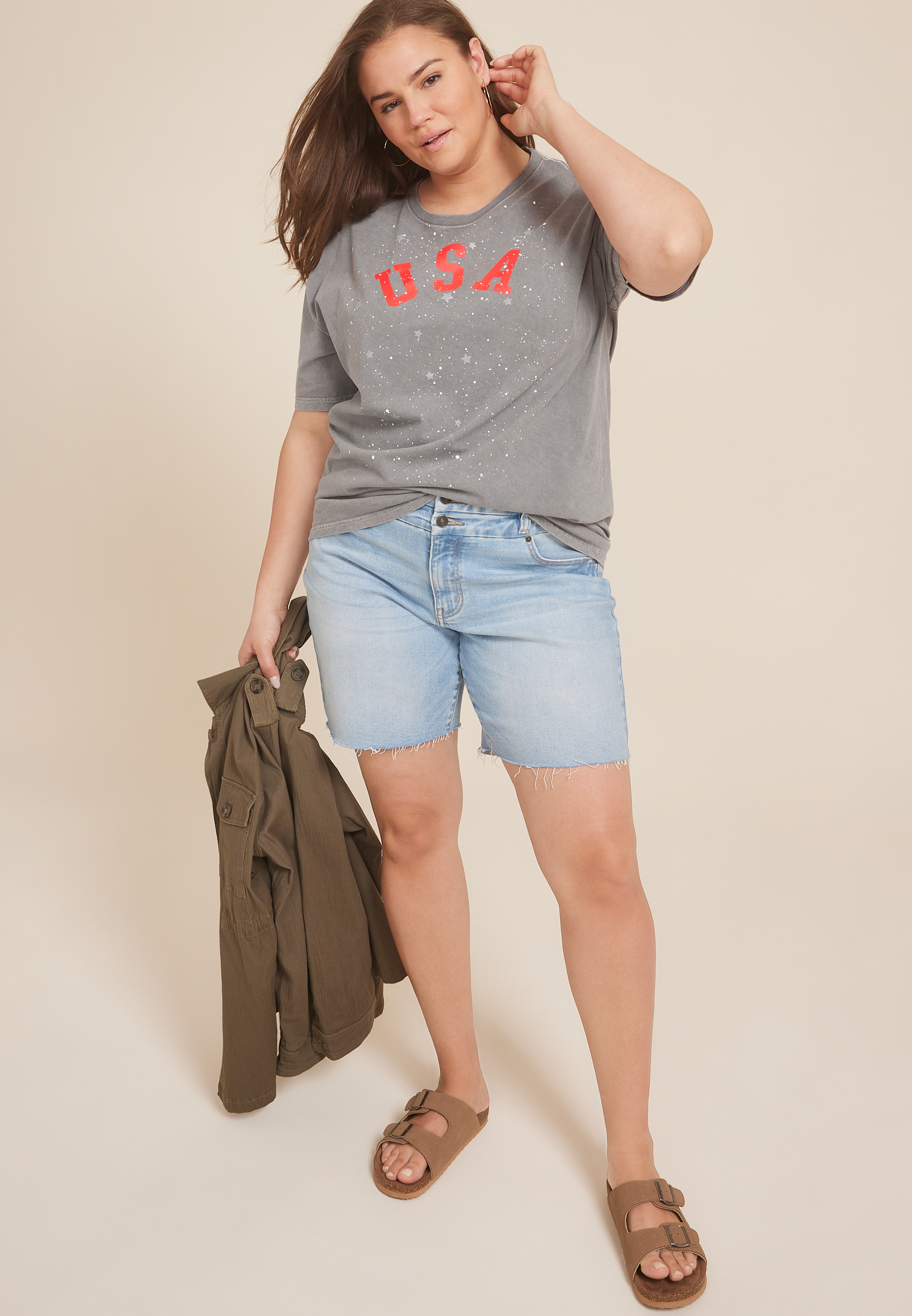 Plus Size Americana USA Classic Fit Graphic Tee