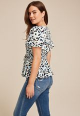 Tie Waist Flutter Sleeve Blouse, C1772, small