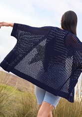 Mesh Open Front Cardigan