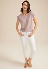 24/7 Clara Whipstitch Embroidered Tee, C6959, small