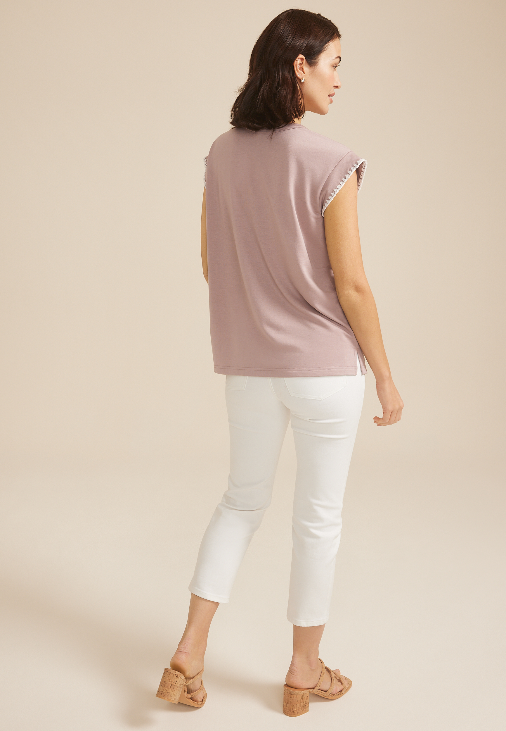 24/7 Clara Whipstitch Embroidered Tee, C6959, large