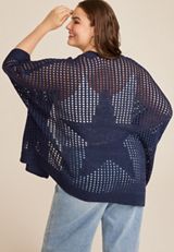 Plus Size Americana Star Dolman Cardigan, C1919, small