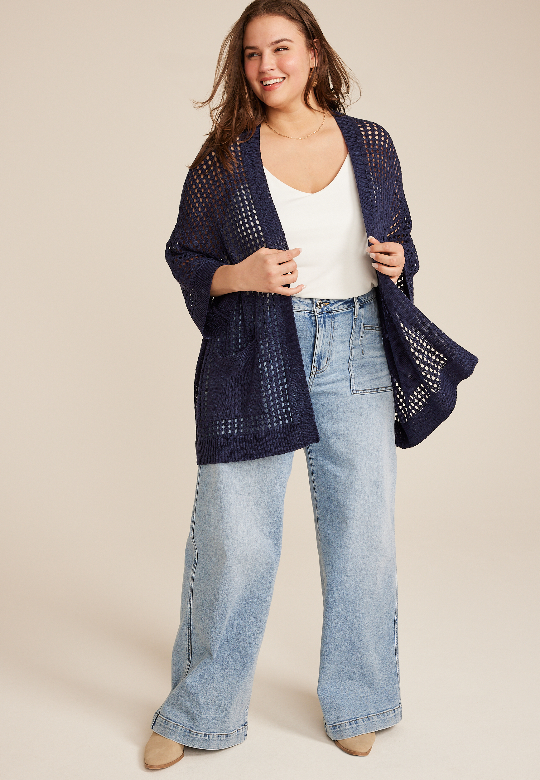 Plus Size Americana Star Dolman Cardigan, C1919, large