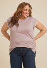 Plus Size 24/7 Clara Whipstitch Embroidered Tee, C6959, small