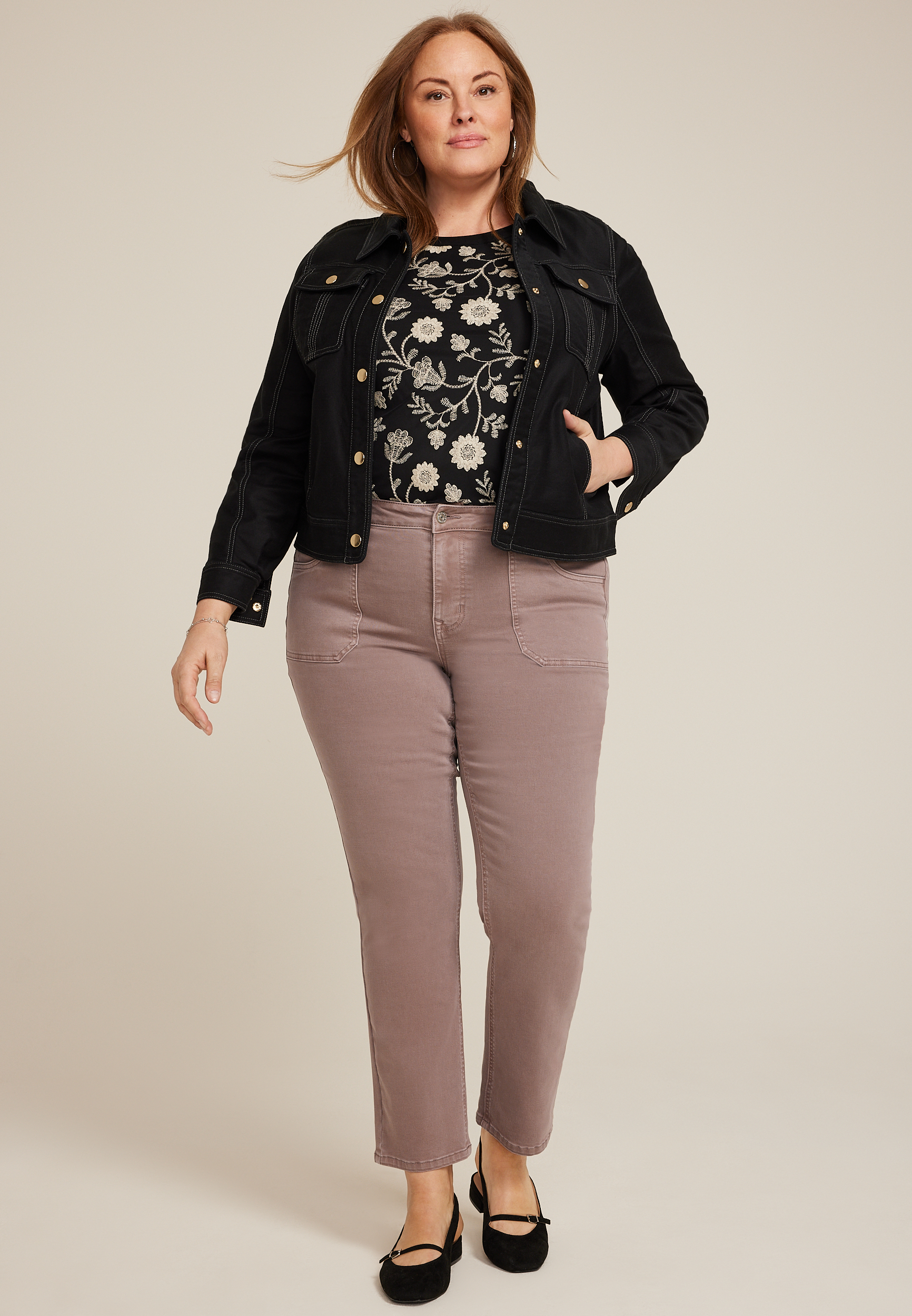 Plus Size m jeans by maurices&trade; Slim Straight Ankle High Rise Jean, C7649, large