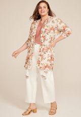Plus Size Hacci Long Sleeve Cardigan, C3263, small