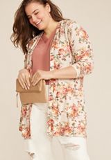 Plus Size Hacci Long Sleeve Cardigan, C3263, small