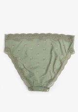 True Stretch High Waist Jersey Floral Bikini Panty, C2199, small