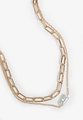 Gold Oval Initial Pendant Necklace