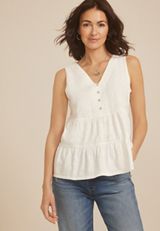 Lace Tiered Babydoll Tank Top, C4673, small