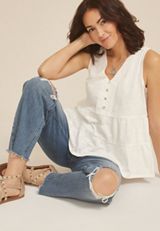 Lace Tiered Babydoll Tank Top, C4673, small