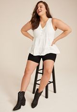 Plus Size Lace Tiered Babydoll Tank Top, C4673, small