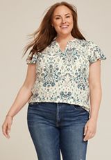 Plus Size Atwood Flutter Sleeve Blouse, , small