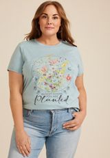 Plus Size Bloom Where You Are Planted Classic Fit Graphic Tee, C9820, small