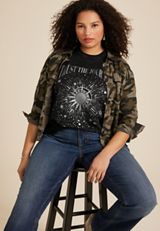 Plus Size Trust The Journey Celestial Relaxed Fit Graphic Tee, C106, small