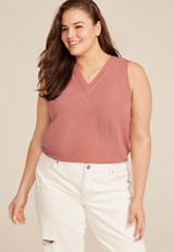Plus Size Atwood Double V Tank Top, , small