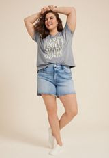 Plus Size Less People More Dogs Relaxed Fit Graphic Tee, Blue Fade, small
