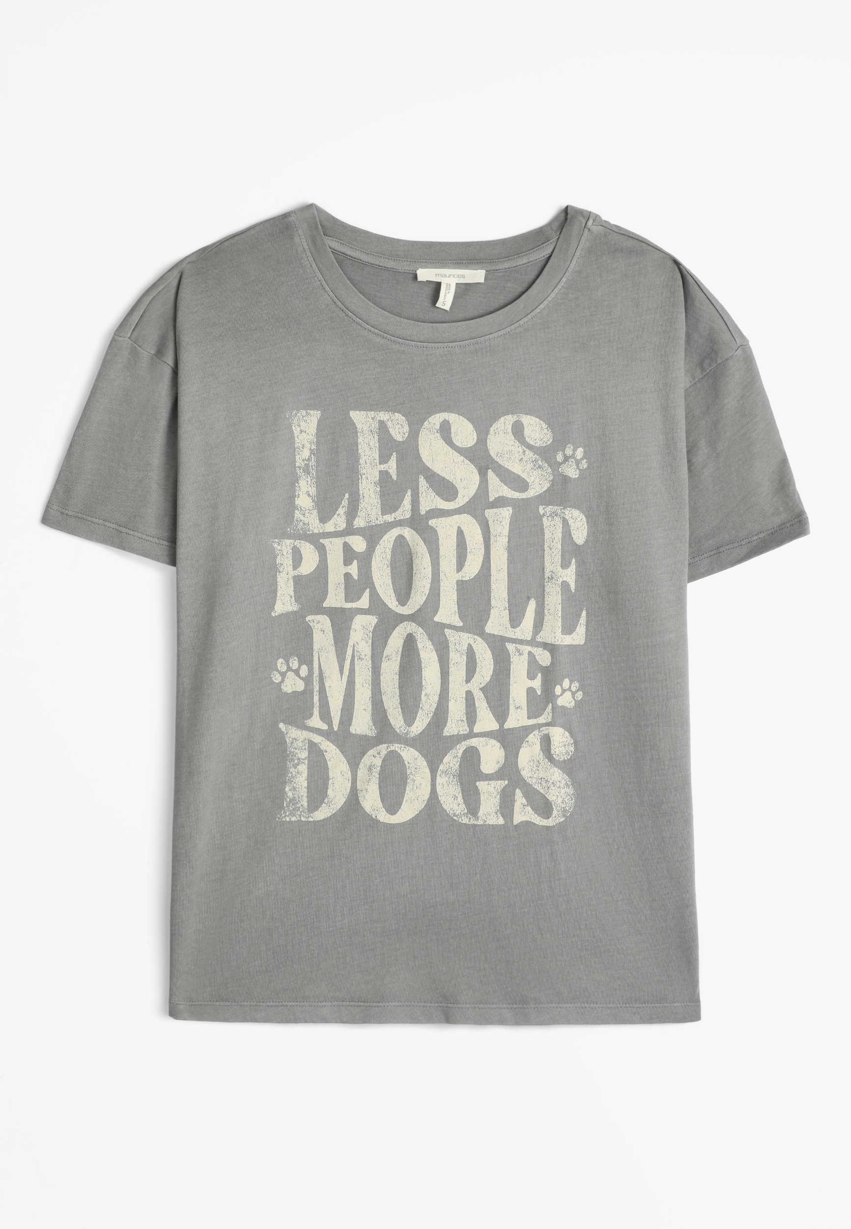 Plus Size Less People More Dogs Relaxed Fit Graphic Tee, Blue Fade, large