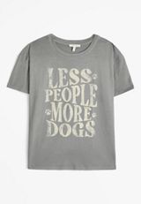 Plus Size Less People More Dogs Relaxed Fit Graphic Tee, Blue Fade, small