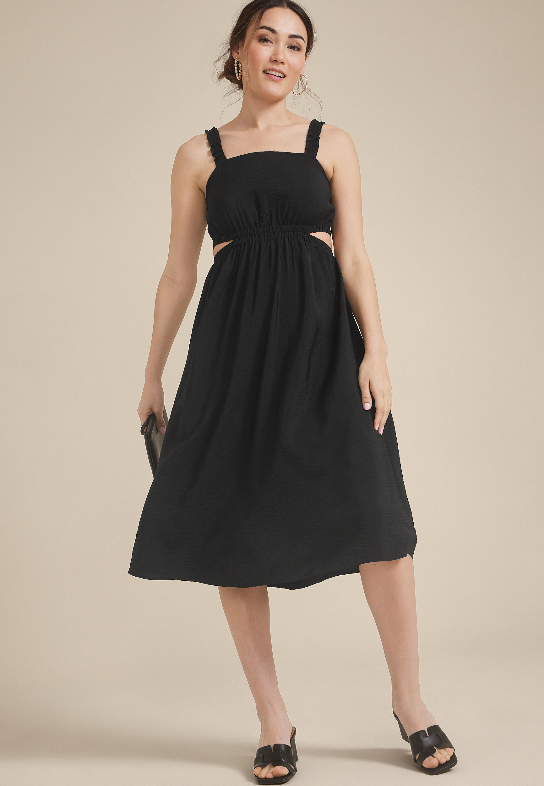 Bare Side Cut Out Midi Dress, C106, large