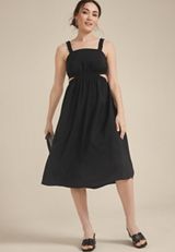 Bare Side Cut Out Midi Dress, C106, small