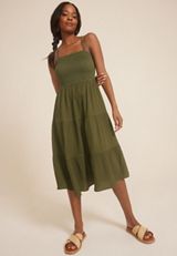 Smocked Tube Midi Dress, C9161, small