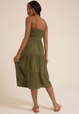 Smocked Tube Midi Dress, C9161, small