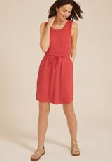24/7 Bare Henley Wavy Rib Dress, C9200, small