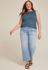 Plus Size Lattice Trim Tank Top, C9876, small