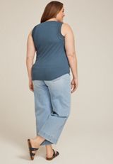 Plus Size Lattice Trim Tank Top, C9876, small