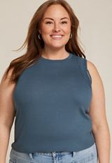 Plus Size Lattice Trim Tank Top, C9876, small