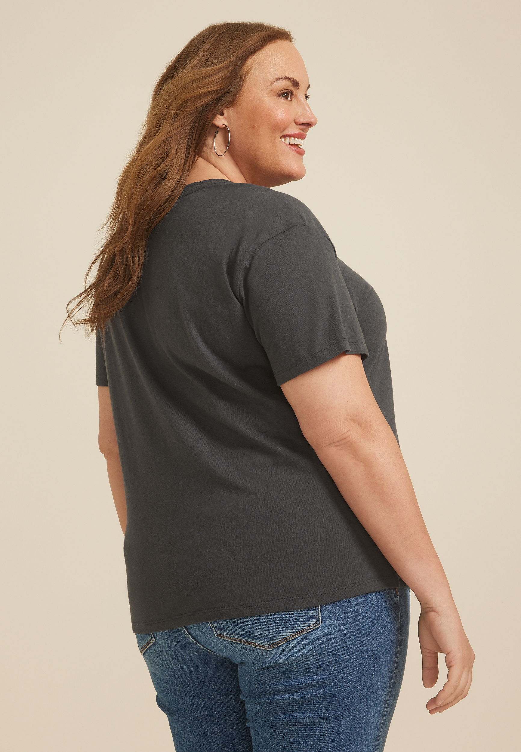 Plus Size Sunflower Relaxed Fit Graphic Tee, , large