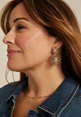 Americana Firework Burst Double Drop Earrings, MULTI, small
