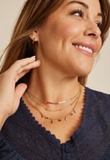 Americana Beaded Triple Layered Necklace, C605, small