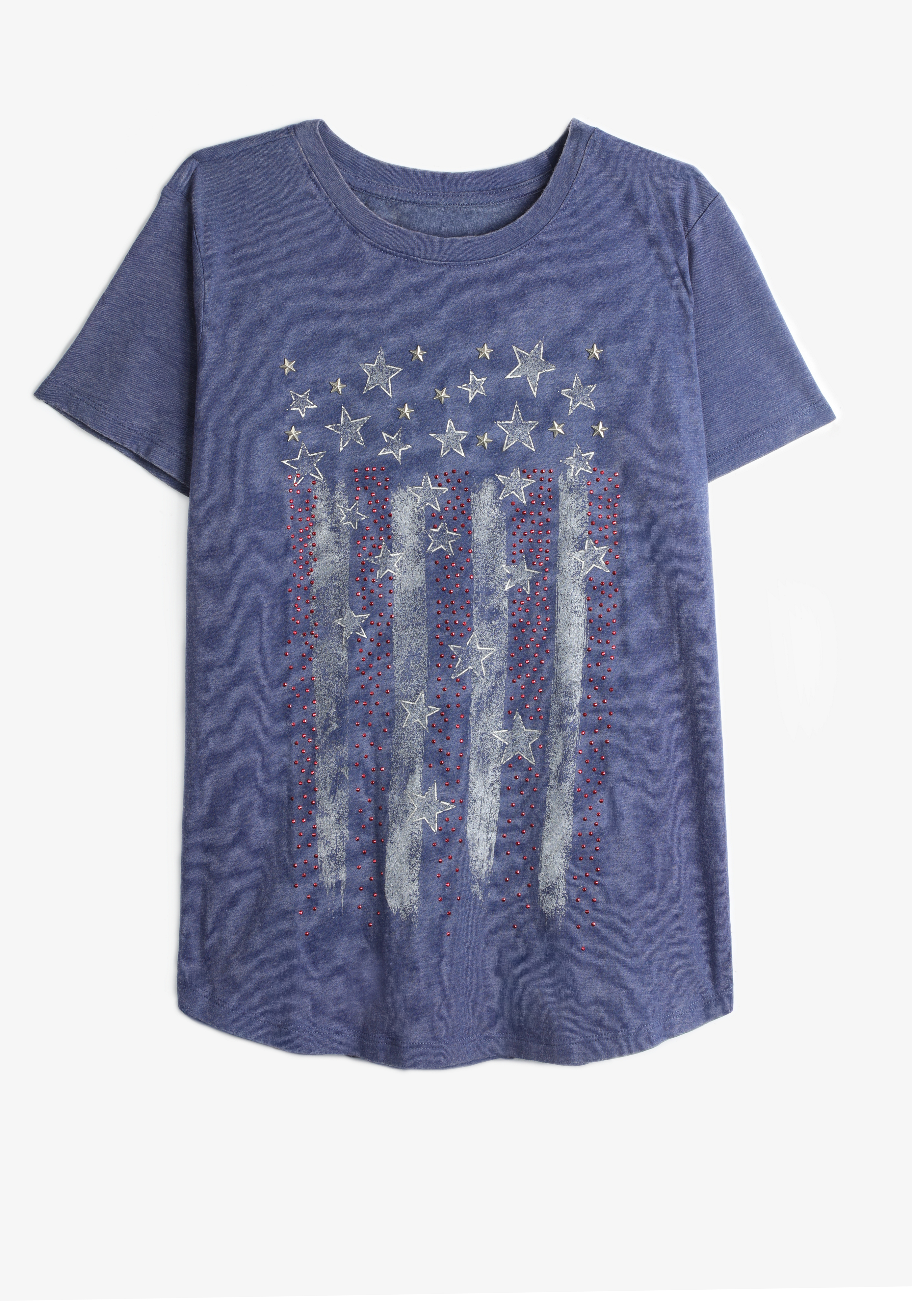 Americana Rhinestone Flag Classic Fit Graphic Tee, C1149, large