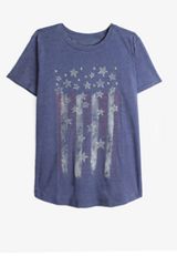 Americana Rhinestone Flag Classic Fit Graphic Tee, C1149, small