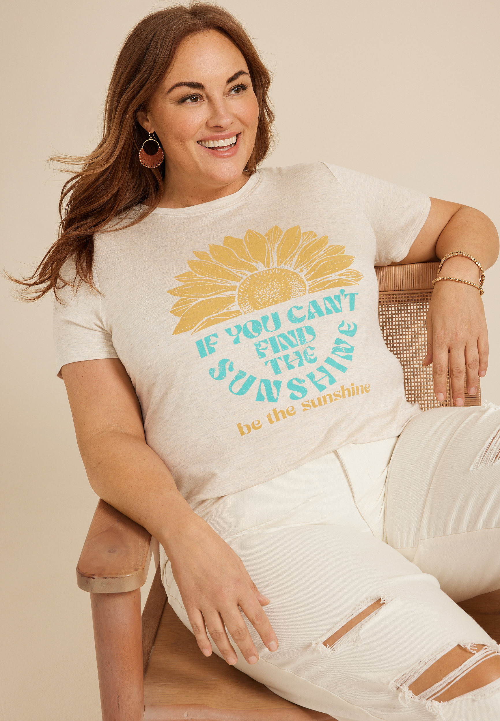 Plus Size Be The Sunshine Classic Fit Graphic Tee, C3363, large