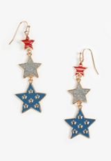 Americana Star Spangled Drop Earrings, C1524, small