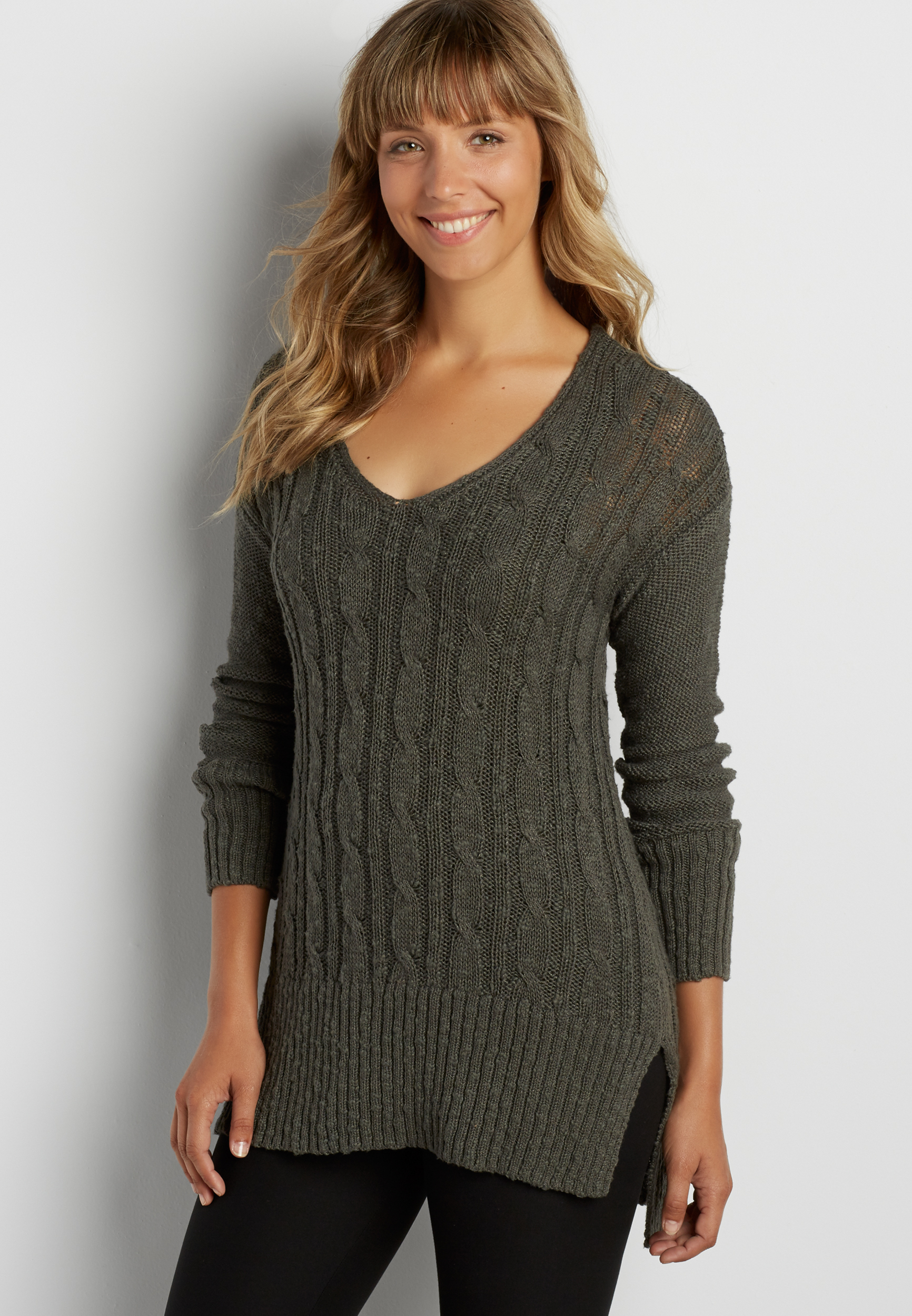 cable knit pullover tunic sweater | maurices