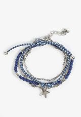 4 Pack Silver Star Charm Bracelet Set, C431, small