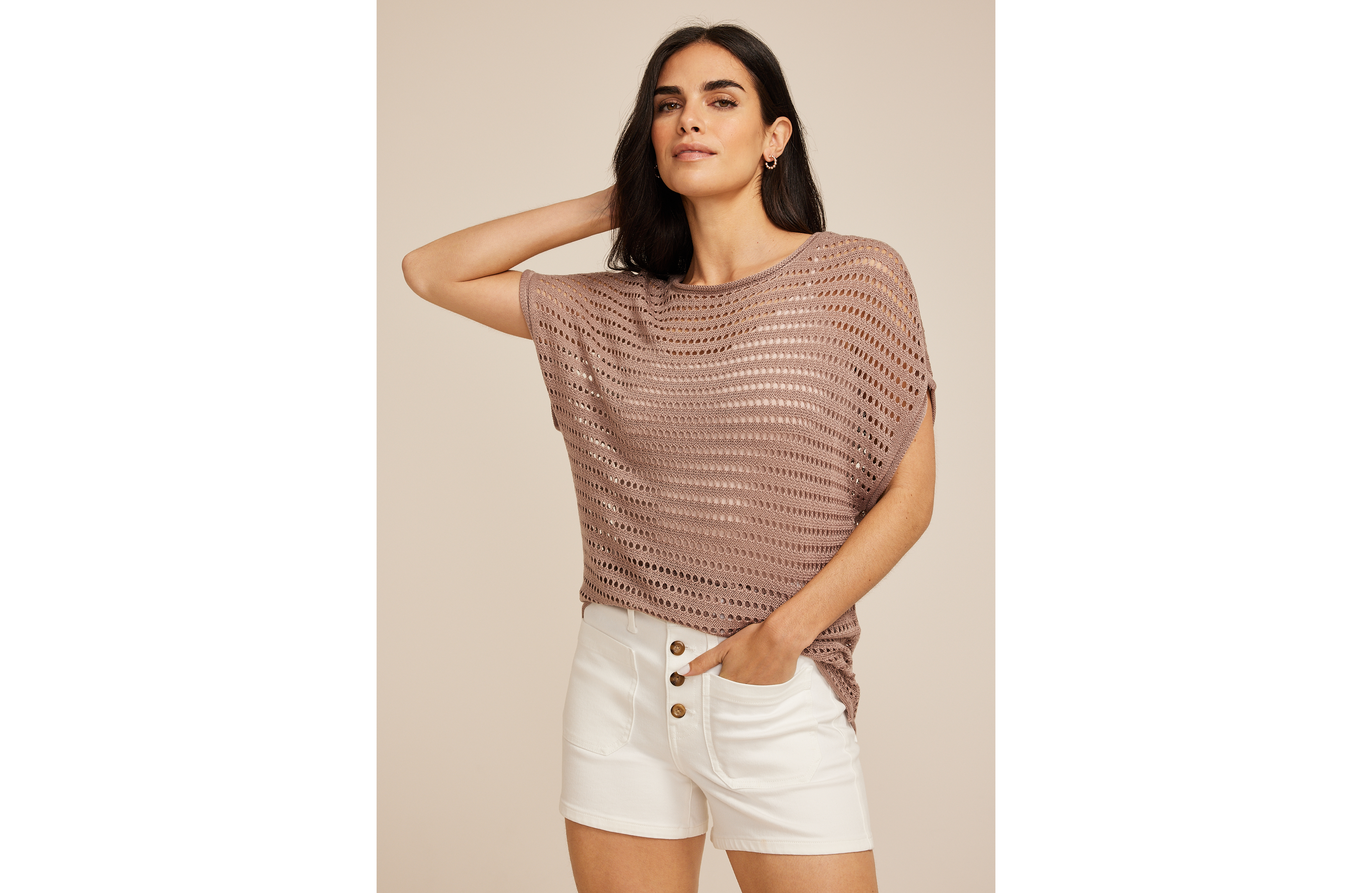 Dolman Short Sleeve Sweater Top