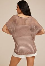 Dolman Short Sleeve Sweater Top, C5341, small
