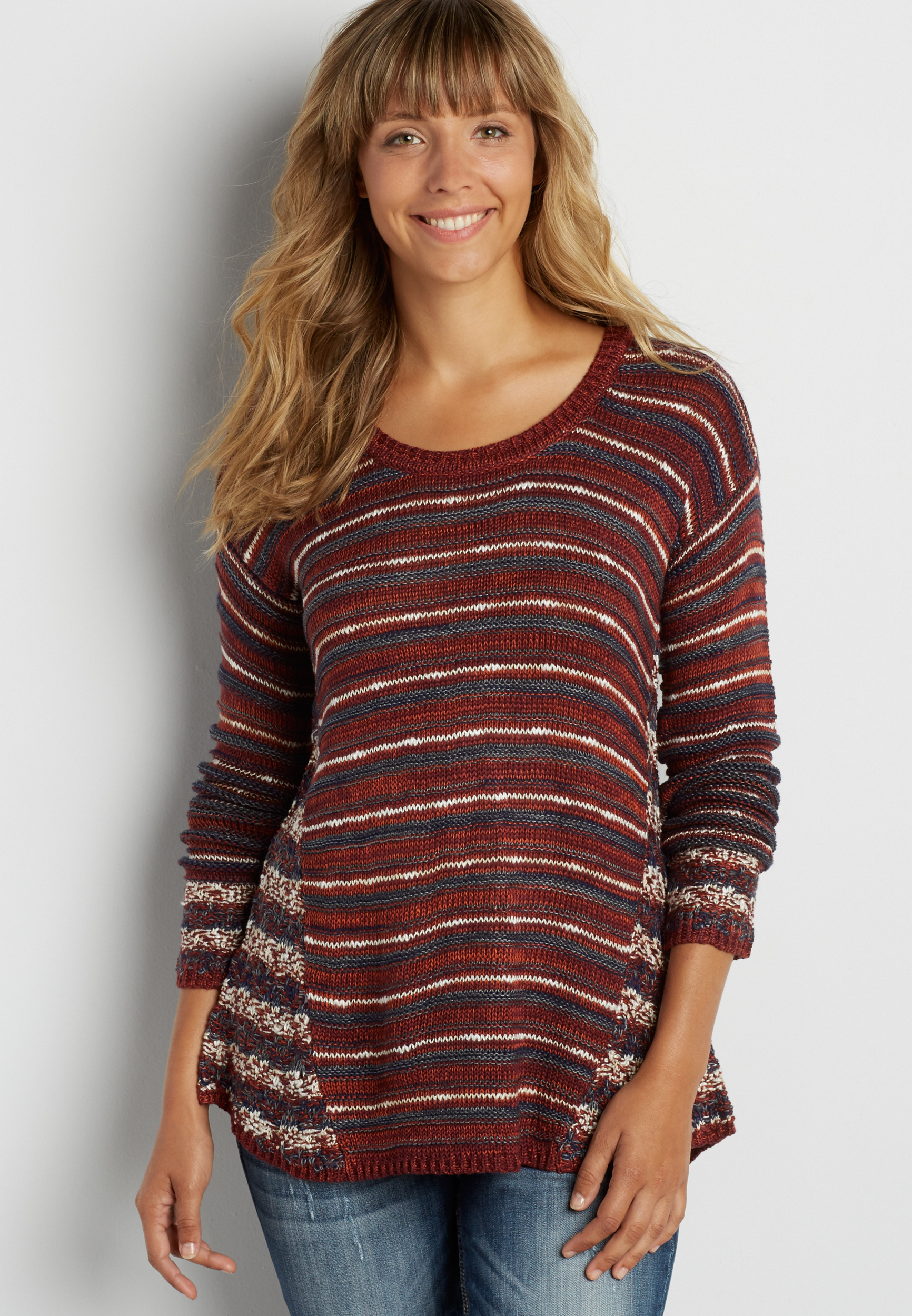 striped pullover swing sweater | maurices