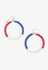 Americana Beaded Hoop Earrings, MULTI, small