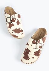 SuperCush Chloe Cowprint Closed Toe Footbed Clog, C3681, small