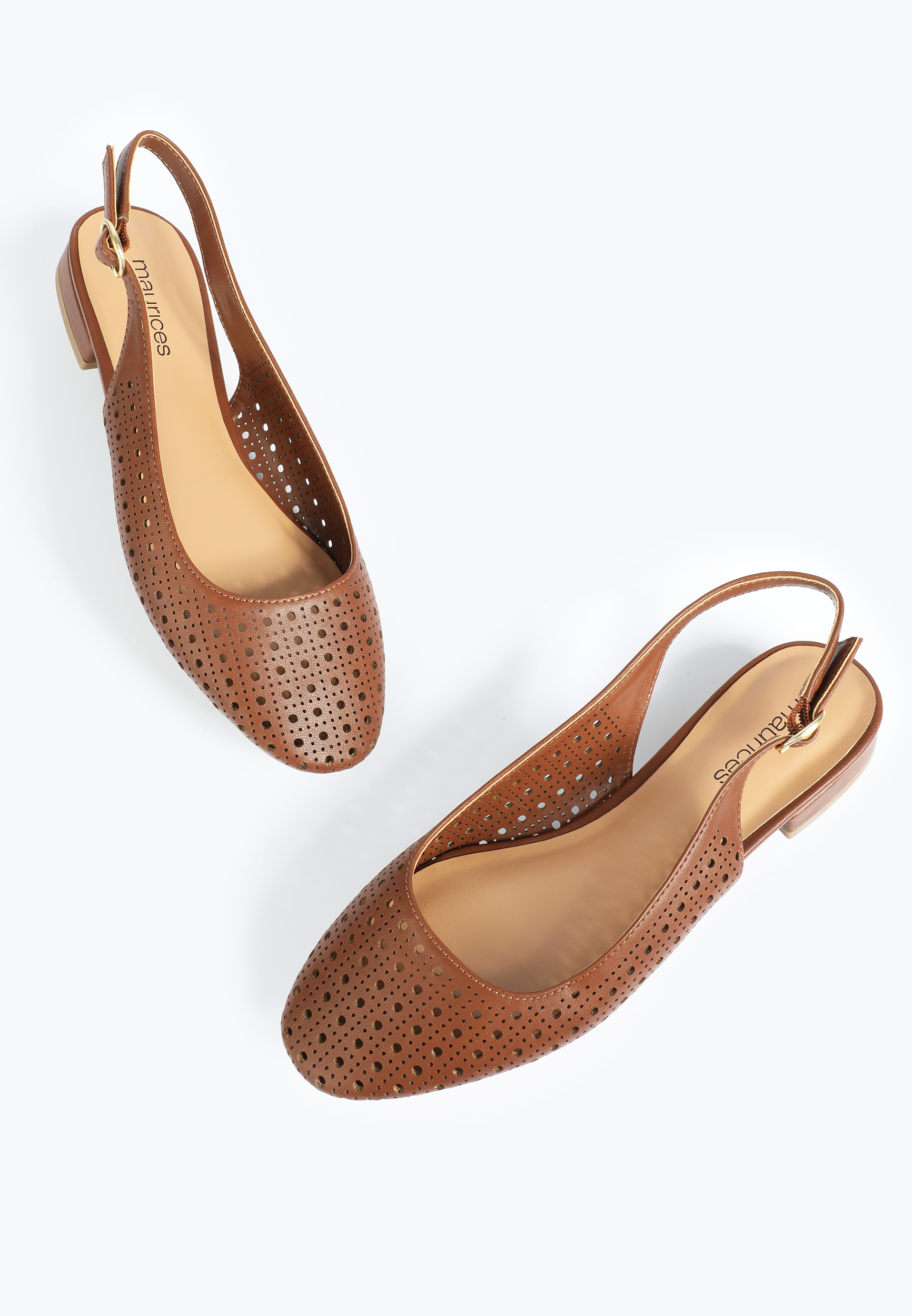 SuperCush Georgia Perforated Slingback Flat, C115, large