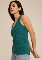 Crochet Front Tank Top, , small