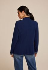Collarless Knit Open Front Blazer, , small